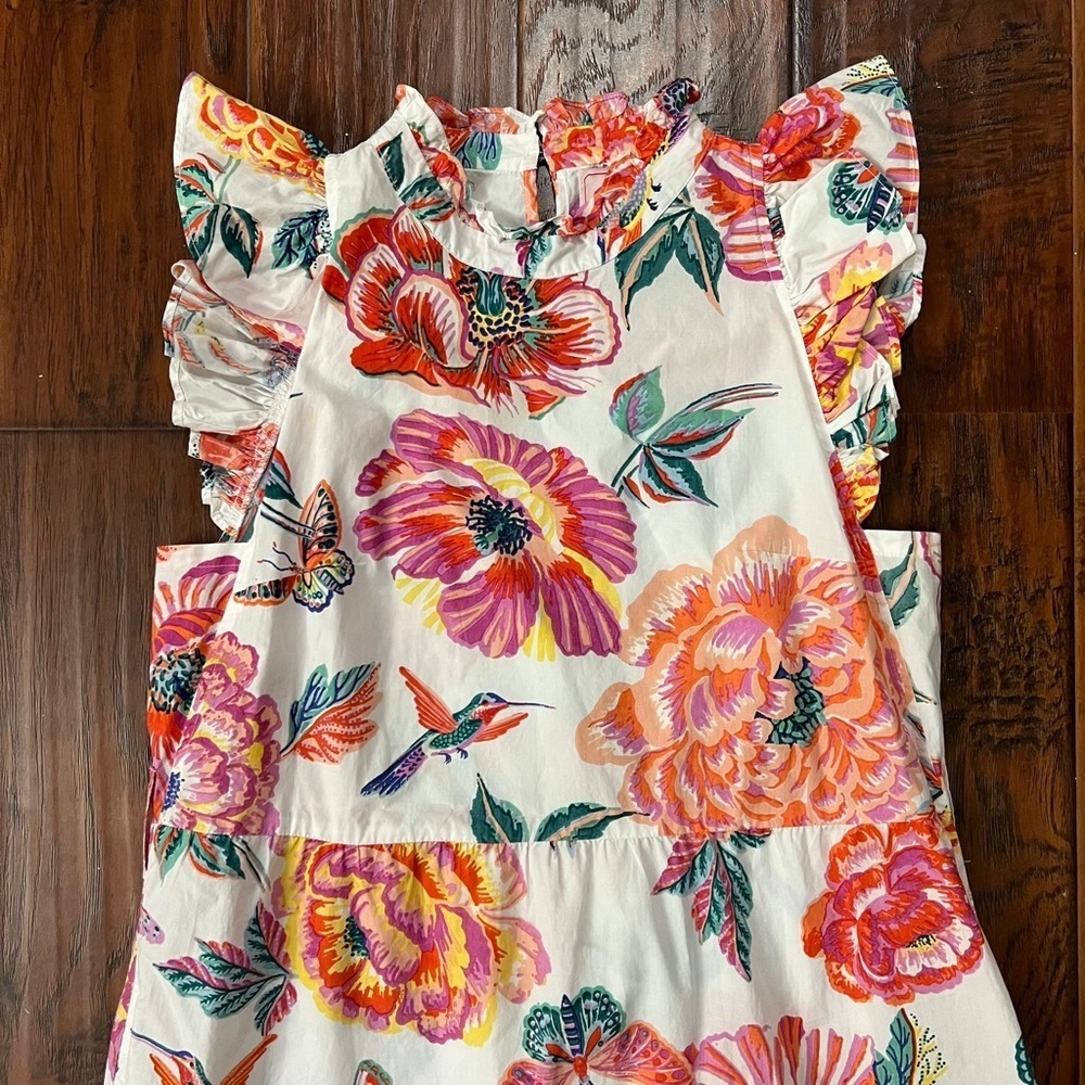 Banjanan White Poppy Bulbul Dress with Belt – Size Large - Picture 10 of 10